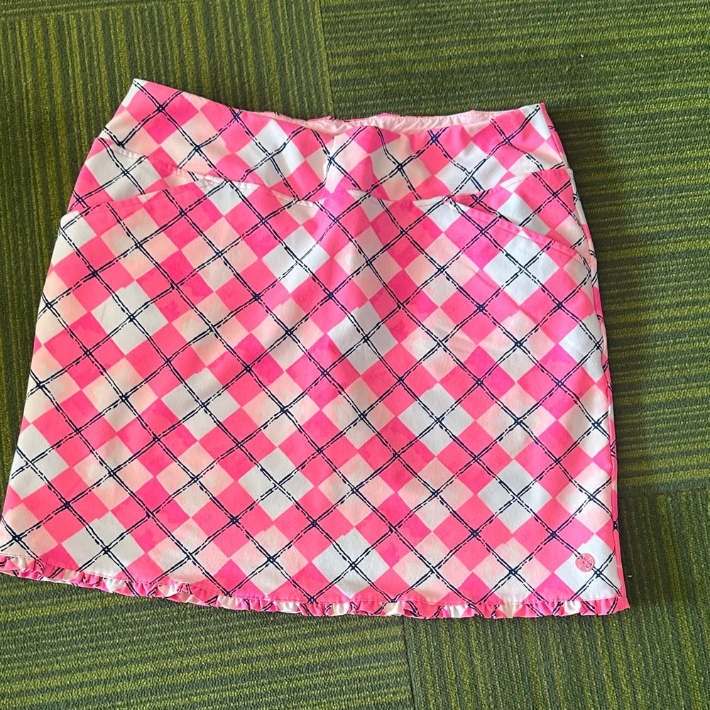 Lilly Pulitzer Pink argyle Women's luxletic golf Skirt size 8